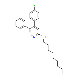 ChemSpider 2D Image | 5-(4-Chlorophenyl)-N-nonyl-6-phenyl-3-pyridazinamine | C25H30ClN3