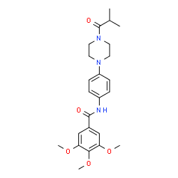 ChemSpider 2D Image | N-[4-(4-Isobutyryl-1-piperazinyl)phenyl]-3,4,5-trimethoxybenzamide | C24H31N3O5