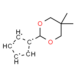 ChemSpider 2D Image | 1-(5,5-Dimethyl-1,3-dioxan-2-yl)-1,2,3,4,5-cyclopentanepentayl | C11H15O2