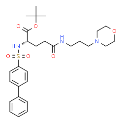 ChemSpider 2D Image | 2-Methyl-2-propanyl N~2~-(4-biphenylylsulfonyl)-N-[3-(4-morpholinyl)propyl]-L-glutaminate | C28H39N3O6S