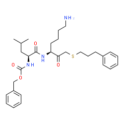 ChemSpider 2D Image | N-{(3S)-7-Amino-2-oxo-1-[(3-phenylpropyl)sulfanyl]-3-heptanyl}-N~2~-[(benzyloxy)carbonyl]-L-leucinamide | C30H43N3O4S