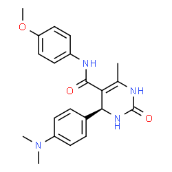 ChemSpider 2D Image | (4S)-4-[4-(Dimethylamino)phenyl]-N-(4-methoxyphenyl)-6-methyl-2-oxo-1,2,3,4-tetrahydro-5-pyrimidinecarboxamide | C21H24N4O3