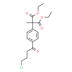 ChemSpider 2D Image | Diethyl [4-(4-chlorobutanoyl)phenyl](methyl)malonate | C18H23ClO5