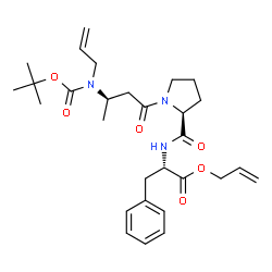 ChemSpider 2D Image | Allyl 1-[(3R)-3-(allyl{[(2-methyl-2-propanyl)oxy]carbonyl}amino)butanoyl]-L-prolyl-L-phenylalaninate | C29H41N3O6
