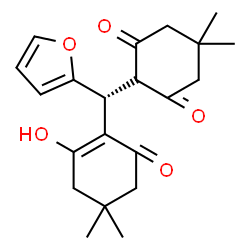 ChemSpider 2D Image | 2-[(S)-2-Furyl(2-hydroxy-4,4-dimethyl-6-oxo-1-cyclohexen-1-yl)methyl]-5,5-dimethyl-1,3-cyclohexanedione | C21H26O5