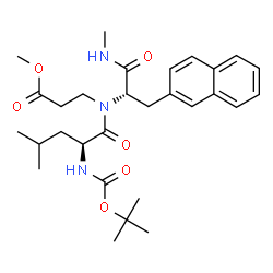 ChemSpider 2D Image | Methyl N-{[(2-methyl-2-propanyl)oxy]carbonyl}-L-leucyl-N-[(2S)-1-(methylamino)-3-(2-naphthyl)-1-oxo-2-propanyl]-beta-alaninate | C29H41N3O6