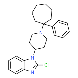 ChemSpider 2D Image | 2-Chloro-1-[1-(1-phenylcycloheptyl)-4-piperidinyl]-1H-benzimidazole | C25H30ClN3