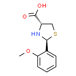ChemSpider 2D Image | (2S,4R)-2-(2-Methoxyphenyl)-1,3-thiazolidine-4-carboxylic acid | C11H13NO3S