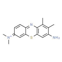 ChemSpider 2D Image | 7-Amino-N,N,8,9-tetramethyl-3H-phenothiazin-3-iminium | C16H18N3S