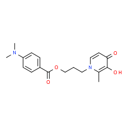 ChemSpider 2D Image | 3-(3-Hydroxy-2-methyl-4-oxo-1(4H)-pyridinyl)propyl 4-(dimethylamino)benzoate | C18H22N2O4