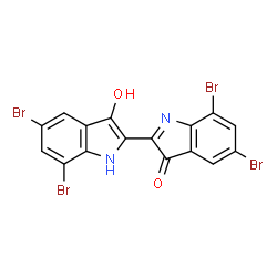 ChemSpider 2D Image | 5,5',7,7'-Tetrabromo-3-hydroxy-1H,3'H-2,2'-biindol-3'-one | C16H6Br4N2O2