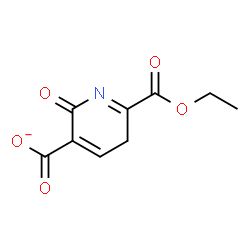 ChemSpider 2D Image | 6-(Ethoxycarbonyl)-2-oxo-2,5-dihydro-3-pyridinecarboxylate | C9H8NO5