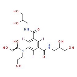 ChemSpider 2D Image | N,N'-Bis(2,3-dihydroxypropyl)-5-{[(Z)-1,2-dihydroxyvinyl](2-hydroxyethyl)amino}-2,4,6-triiodoisophthalamide | C18H24I3N3O9