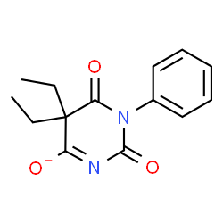 ChemSpider 2D Image | 5,5-Diethyl-2,6-dioxo-1-phenyl-1,2,5,6-tetrahydro-4-pyrimidinolate | C14H15N2O3