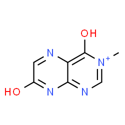 ChemSpider 2D Image | 4,7-Dihydroxy-3-methylpteridin-3-ium | C7H7N4O2