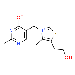 ChemSpider 2D Image | 5-{[5-(2-Hydroxyethyl)-4-methyl-1,3-thiazol-3-ium-3-yl]methyl}-2-methyl-4-pyrimidinolate | C12H15N3O2S