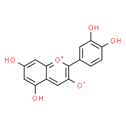 ChemSpider 2D Image | 2-(3,4-Dihydroxyphenyl)-5,7-dihydroxy-3-chromeniumolate | C15H10O6