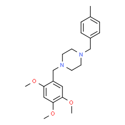 ChemSpider 2D Image | 1-(4-Methylbenzyl)-4-(2,4,5-trimethoxybenzyl)piperazine | C22H30N2O3