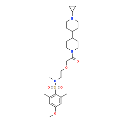 ChemSpider 2D Image | N-{2-[2-(1'-Cyclopropyl-4,4'-bipiperidin-1-yl)-2-oxoethoxy]ethyl}-4-methoxy-N,2,6-trimethylbenzenesulfonamide | C27H43N3O5S