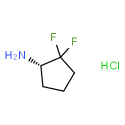 ChemSpider 2D Image | (1S)-2,2-Difluorocyclopentanamine hydrochloride (1:1) | C5H10ClF2N