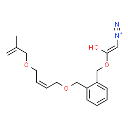 ChemSpider 2D Image | (E)-2-Hydroxy-2-({2-[({(2Z)-4-[(2-methyl-2-propen-1-yl)oxy]-2-buten-1-yl}oxy)methyl]benzyl}oxy)ethenediazonium | C18H23N2O4