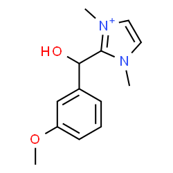 ChemSpider 2D Image | 2-[Hydroxy(3-methoxyphenyl)methyl]-1,3-dimethyl-1H-imidazol-3-ium | C13H17N2O2