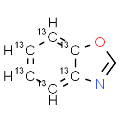 ChemSpider 2D Image | (3a,4,5,6,7,7a-~13~C_6_)-1,3-Benzoxazole | C13C6H5NO