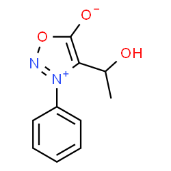 ChemSpider 2D Image | 4-(1-Hydroxyethyl)-3-phenyl-1,2,3-oxadiazol-3-ium-5-olate | C10H10N2O3
