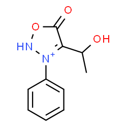 ChemSpider 2D Image | 4-(1-Hydroxyethyl)-5-oxo-3-phenyl-2,5-dihydro-1,2,3-oxadiazol-3-ium | C10H11N2O3