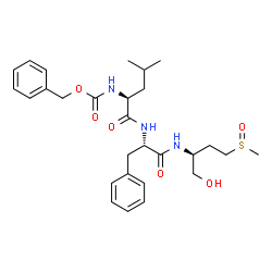 ChemSpider 2D Image | N-[(Benzyloxy)carbonyl]-L-leucyl-N-[(2S)-1-hydroxy-4-(methylsulfinyl)-2-butanyl]-L-phenylalaninamide | C28H39N3O6S