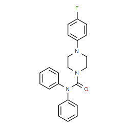 ChemSpider 2D Image | 4-(4-Fluorophenyl)-N,N-diphenyl-1-piperazinecarboxamide | C23H22FN3O
