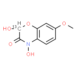 ChemSpider 2D Image | 2,4-Dihydroxy-7-methoxy(2-~13~C)-2H-1,4-benzoxazin-3(4H)-one | C813CH9NO5