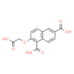 ChemSpider 2D Image | 2-(Carboxymethoxy)-1,6-naphthalenedicarboxylic acid | C14H10O7
