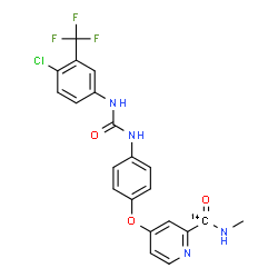 ChemSpider 2D Image | 4-[4-({[4-Chloro-3-(trifluoromethyl)phenyl]carbamoyl}amino)phenoxy]-N-methyl-2-pyridine(~14~C)carboxamide | C2014CH16ClF3N4O3