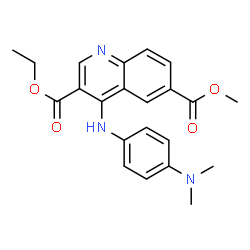 ChemSpider 2D Image | 3-Ethyl 6-methyl 4-{[4-(dimethylamino)phenyl]amino}quinoline-3,6-dicarboxylate | C22H23N3O4