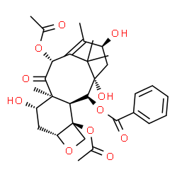 ChemSpider 2D Image | (2alpha,3beta,5beta,7beta,10beta,13alpha)-4,10-Diacetoxy-1,7,13-trihydroxy-9-oxo-5,20-epoxytax-11-en-2-yl benzoate | C31H38O11