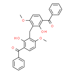 ChemSpider 2D Image | Bis(2-hydroxy-3-benzoyl-6-methoxyphenyl)methane | C29H24O6