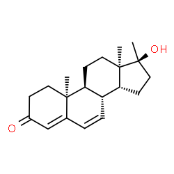 ChemSpider 2D Image | (10alpha,13alpha,14beta,17beta)-17-Hydroxy-17-methylandrosta-4,6-dien-3-one | C20H28O2