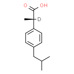 ChemSpider 2D Image | (2S)-2-(4-Isobutylphenyl)(2-~2~H)propanoic acid | C13H17DO2