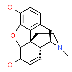 ChemSpider 2D Image | 17-Methyl-7,8-didehydro-4,5-epoxymorphinan-3,6-diol | C17H19NO3