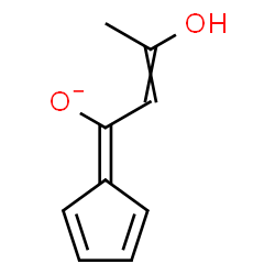 ChemSpider 2D Image | 1-(2,4-Cyclopentadien-1-ylidene)-3-hydroxy-2-buten-1-olate | C9H9O2