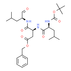 ChemSpider 2D Image | Benzyl N-{[(2-methyl-2-propanyl)oxy]carbonyl}-L-leucyl-N-[(2S)-4-methyl-1-oxo-2-pentanyl]-L-alpha-asparaginate | C28H43N3O7