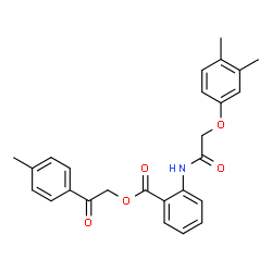ChemSpider 2D Image | 2-(4-Methylphenyl)-2-oxoethyl 2-{[(3,4-dimethylphenoxy)acetyl]amino}benzoate | C26H25NO5