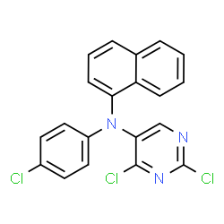 ChemSpider 2D Image | 2,4-Dichloro-N-(4-chlorophenyl)-N-(1-naphthyl)-5-pyrimidinamine | C20H12Cl3N3