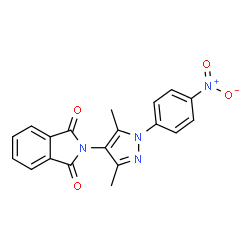 ChemSpider 2D Image | 2-[3,5-Dimethyl-1-(4-nitrophenyl)-1H-pyrazol-4-yl]-1H-isoindole-1,3(2H)-dione | C19H14N4O4