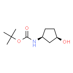 ChemSpider 2D Image | tert-Butyl ((1S,3R)-3-hydroxycyclopentyl)carbamate | C10H19NO3