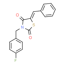 ChemSpider 2D Image | (5Z)-5-Benzylidene-3-(4-fluorobenzyl)-1,3-thiazolidine-2,4-dione | C17H12FNO2S