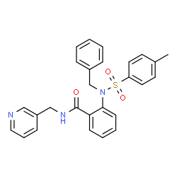 ChemSpider 2D Image | 2-(N-benzyl-4-methylphenylsulfonamido)-N-(pyridin-3-ylmethyl)benzamide | C27H25N3O3S