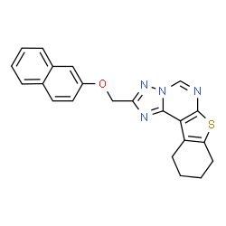 ChemSpider 2D Image | 2-[(2-Naphthyloxy)methyl]-8,9,10,11-tetrahydro[1]benzothieno[3,2-e][1,2,4]triazolo[1,5-c]pyrimidine | C22H18N4OS