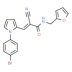 ChemSpider 2D Image | (2E)-3-[1-(4-Bromophenyl)-1H-pyrrol-2-yl]-2-cyano-N-(2-furylmethyl)acrylamide | C19H14BrN3O2